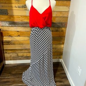 Forever 21 Red, Black and White Maxi Dress